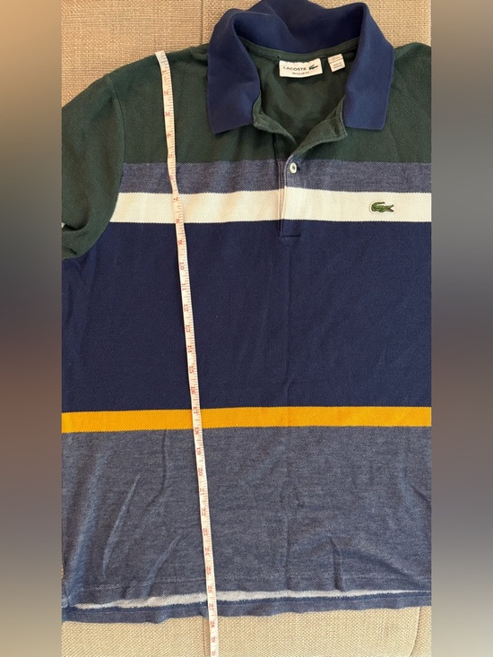 Lacoste Men’s Polo Shirt Size XXL (FR 7) Striped Colorblock Regular Fit Cotton - Picture 7 of 8